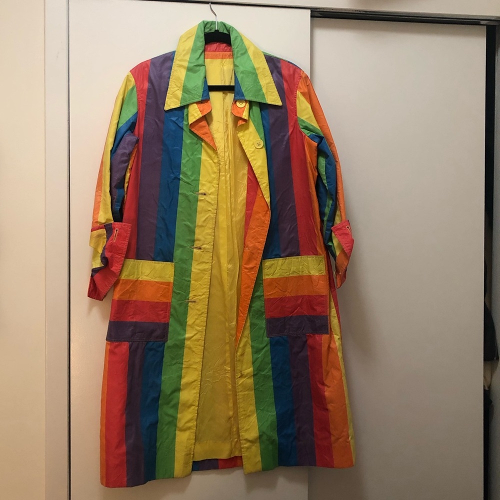 Vintage rainbow trench coat